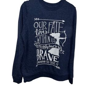 Disney Pixar Brave Sweatshirt Women’s XS Blue Graphic Long Sleeve Pullover